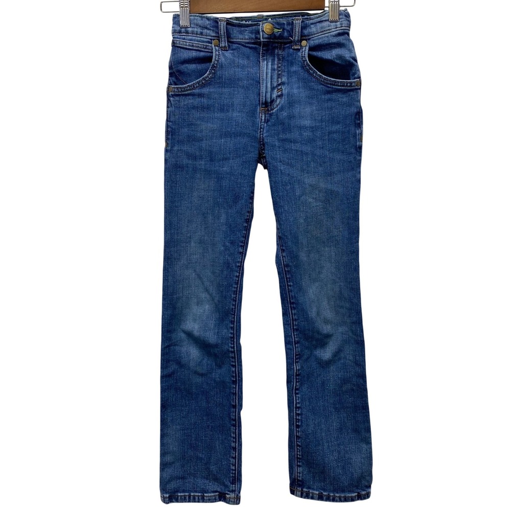 Wrangler Retro Slim Straight Jeans Boys 12โ Slim Blue Denim Adjustable Waistband